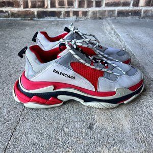 Balenciaga Triple S "Red/Off-White" Sneakers Mens 45 (US 12)